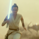Rey runs from, we think, Kylo Ren in The Rise of Skywalker.
